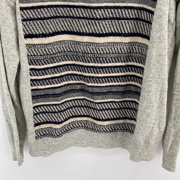 J. Crew wool rabbit hair blend scoop neck striped knit sweater sz L - Picture 3 of 7